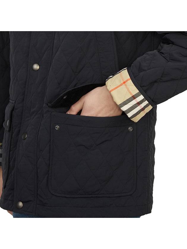 Corduroy Collar Quilted Jacket Black - BURBERRY - BALAAN 10