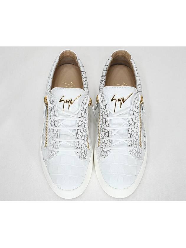 Leather Zipper Frankie Low Top Sneakers White - GIUSEPPE ZANOTTI - BALAAN 4