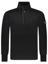 Compass Patch Cotton Fleece Polo Knit Top Black - STONE ISLAND - BALAAN 2