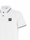 Stretch Cotton Pique Short Sleeve Polo Shirt White - STONE ISLAND - BALAAN 5