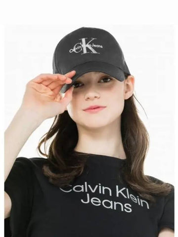 JEANS Charcoal CKJ Monogram Embroidery Ball Cap 4G5040G PA7 - CALVIN KLEIN - BALAAN 1