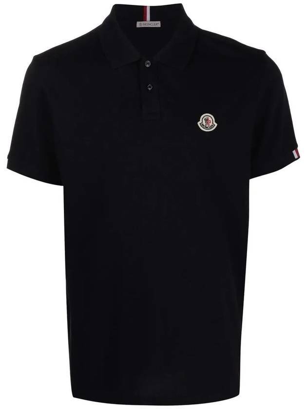 Logo Short Sleeve Polo Shirt Black - MONCLER - BALAAN 1