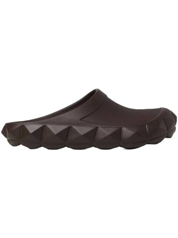 Roma Stud Turtle Rubber Clog Mule Brown - VALENTINO - BALAAN 1