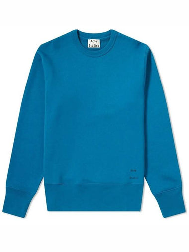 Logo Print Crew Neck Sweatshirt Teal Blue - ACNE STUDIOS - BALAAN 1