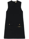 Sleeveless Wool Short Dress Black - GUCCI - BALAAN 1