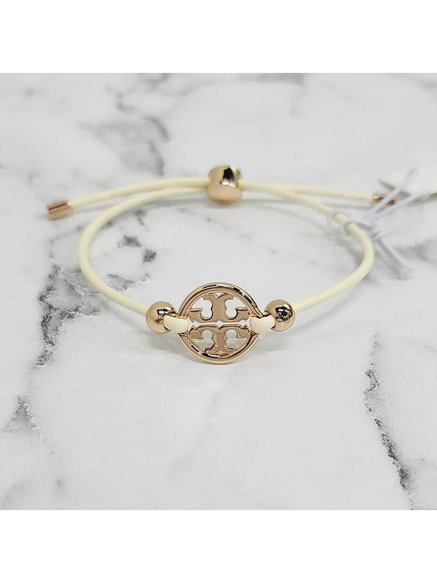 Miller Logo Charm Slider Leather Bracelet White - TORY BURCH - BALAAN 4