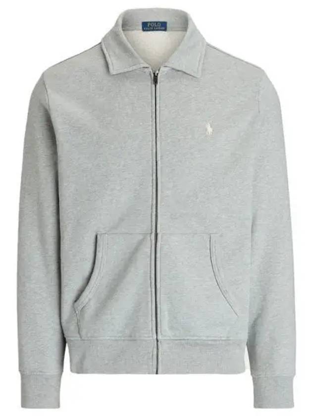 Embroidered Pony Logo Zip-Up Jacket Grey - POLO RALPH LAUREN - BALAAN 2