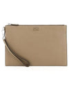 embossed logo leather clutch bag - FENDI - BALAAN.