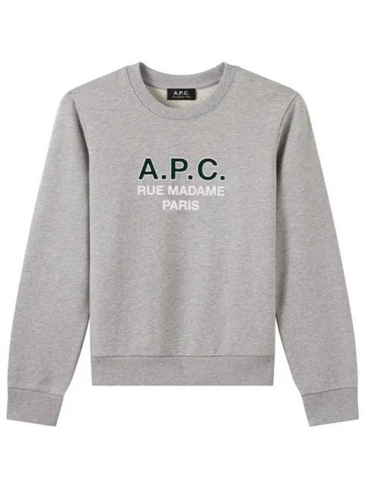 Logo Print Cotton Sweatshirt Heather Grey - A.P.C. - BALAAN 2