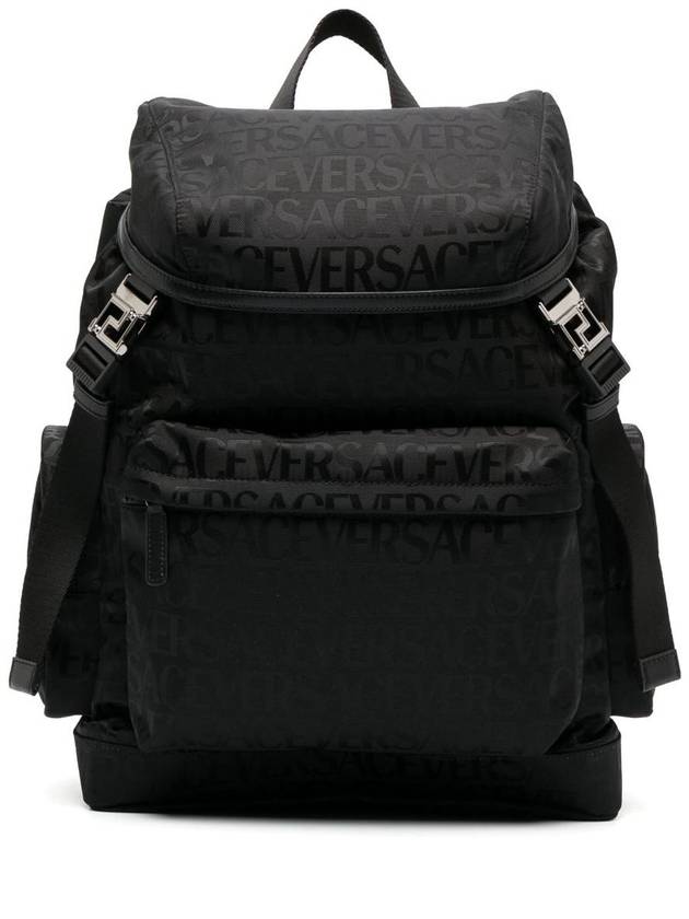 All Over Logo Print Nylon Backpack Black - VERSACE - BALAAN 2