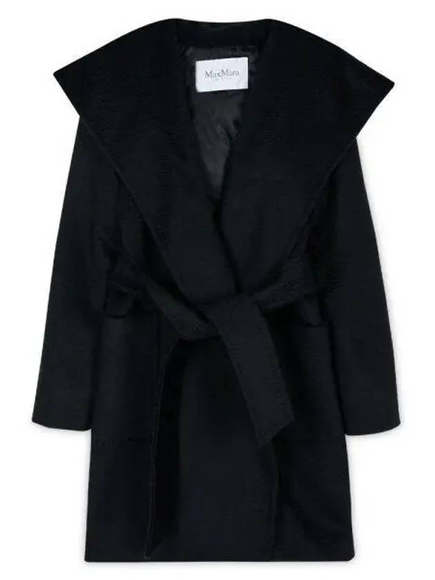 Rialto Collar Robe Single Coat Black - MAX MARA - BALAAN 2