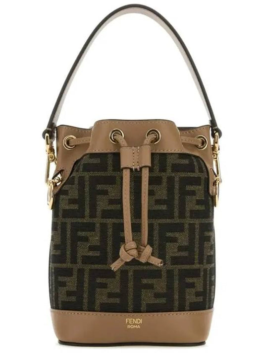 Mon Tresor FF Mini Fabric Bucket Bag Brown - FENDI - BALAAN 2