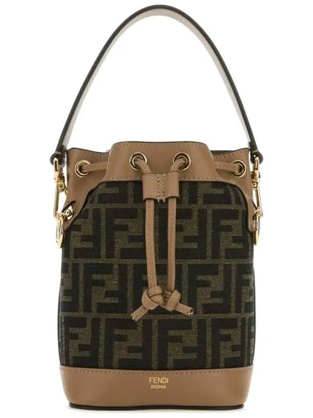 Mon Tresor FF Mini Fabric Bucket Bag Brown - FENDI - BALAAN 3