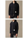 Center Back Stripe Cotton Zip Up Hoodie Navy - THOM BROWNE - BALAAN 5