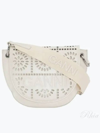 Banner Perforated Shoulder Bag White - GANNI - BALAAN 2