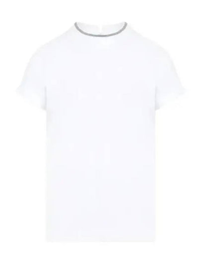 Crew Neck Turn-Up Sleeve Short Sleeve T-Shirt White - BRUNELLO CUCINELLI - BALAAN 2