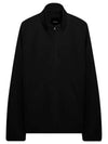 Rib Half-Zip Trainer Knit Top Black - THEORY - BALAAN 2