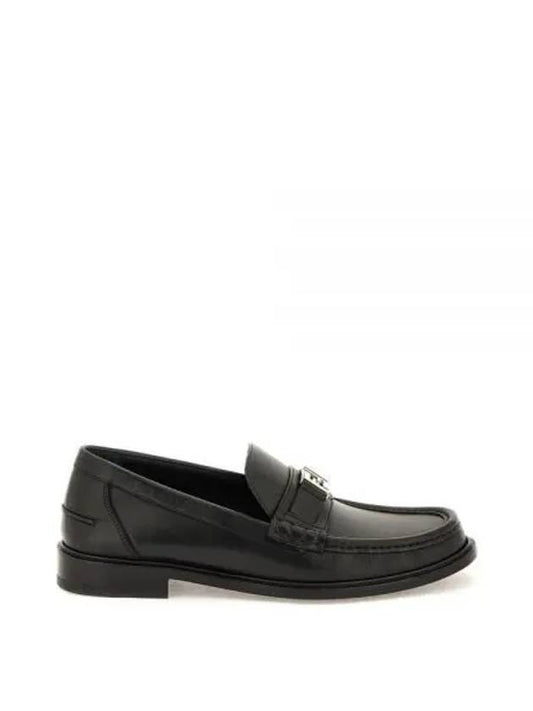 FF Square Leather Loafers Black - FENDI - BALAAN 2