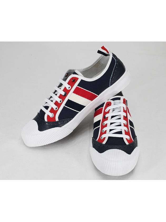 RWB Canvas Broguing Low Top Sneakers Blue - THOM BROWNE - BALAAN 3