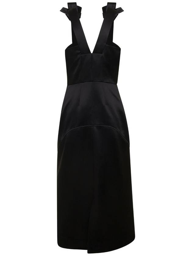 Black Satin Dress J03CT0006J75001001 B0020169299 - JIL SANDER - BALAAN 3