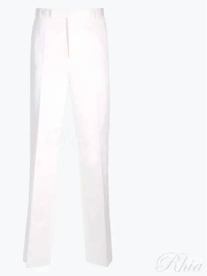 Low Rise Cotton Straight Pants White - THOM BROWNE - BALAAN 2