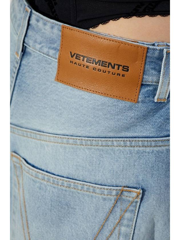 VETEMENTS Jeans With Train, Women's, Light Blue - VETEMENTS - BALAAN 5