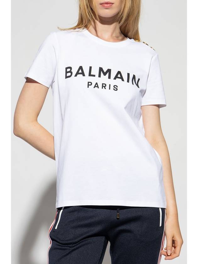 Logo Crew Neck Short Sleeve T-Shirt White - BALMAIN - BALAAN 4