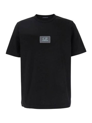 30/2 Mercerized Jersey Twist Small Logo Short Sleeve T-Shirt Black - CP COMPANY - BALAAN 1