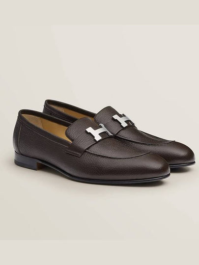 H Silver Hardware Paris Loafers Brown - HERMES - BALAAN 2