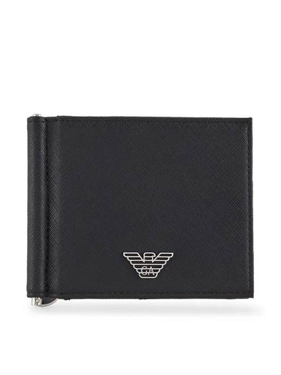 Leather Compact Card Wallet Black - EMPORIO ARMANI - BALAAN 2