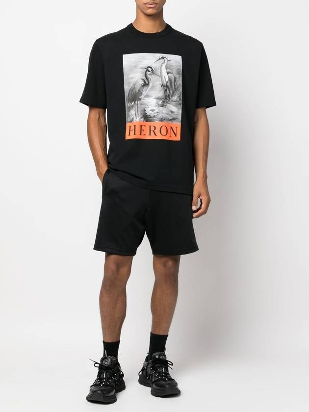 Logo Graphic Printed Short Sleeve T-Shirt Black - HERON PRESTON - BALAAN 3