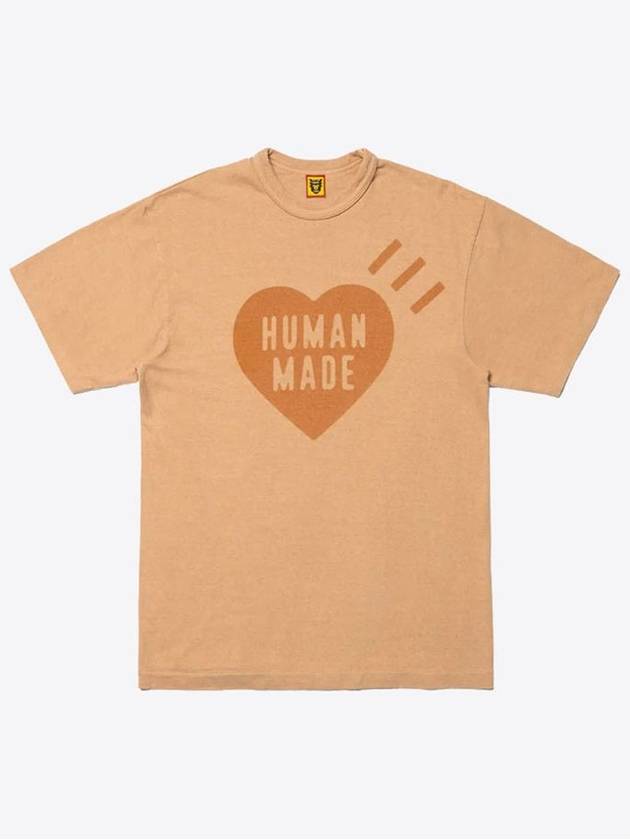 Plant Dyed Short Sleeve T Shirt Beige HM25CS055 - HUMAN MADE - BALAAN 1