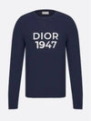 Wool Cashmere Crew Neck Knit Top Navy - DIOR - BALAAN 2