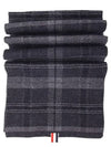 Tartan Check Scarf Dark Grey - THOM BROWNE - BALAAN 3