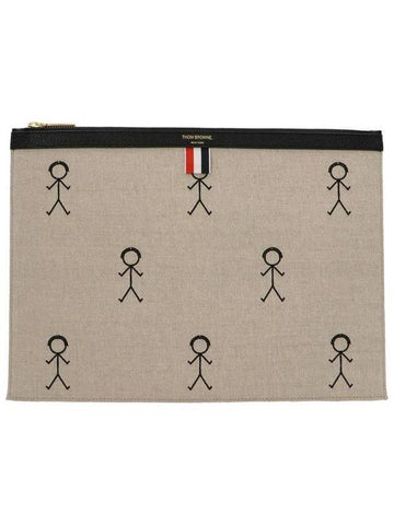 Icon Clutch Bag Brown - THOM BROWNE - BALAAN 1