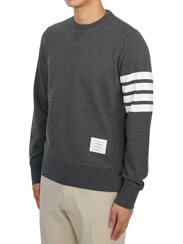 4 Bar Loopback Jersey Sweatshirt Dark Grey - THOM BROWNE - BALAAN 4