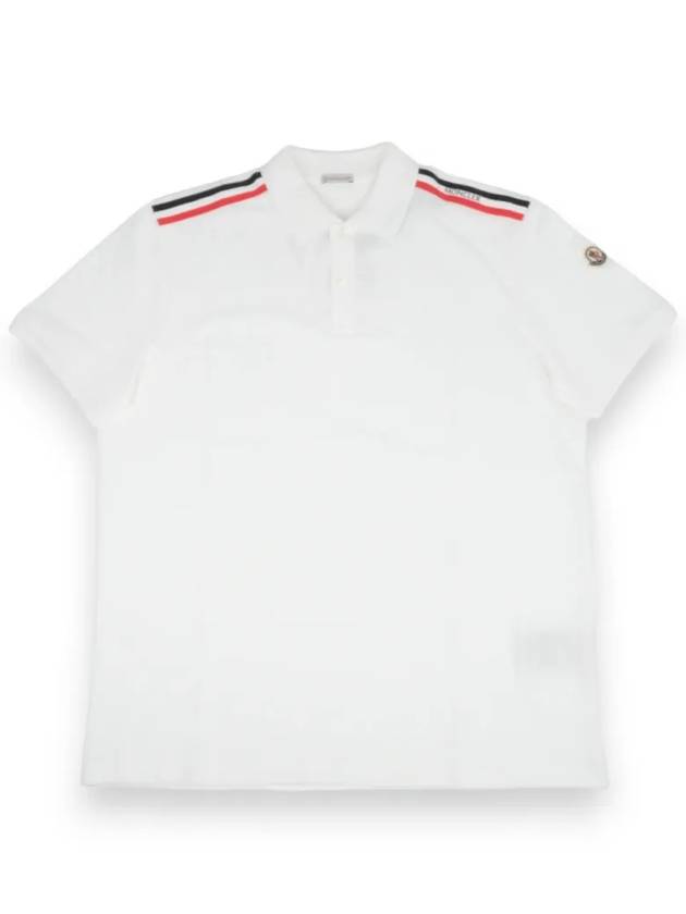 Logo Patch Tricolor Polo T-Shirt White 8A00020 89A16 002 - MONCLER - BALAAN 2