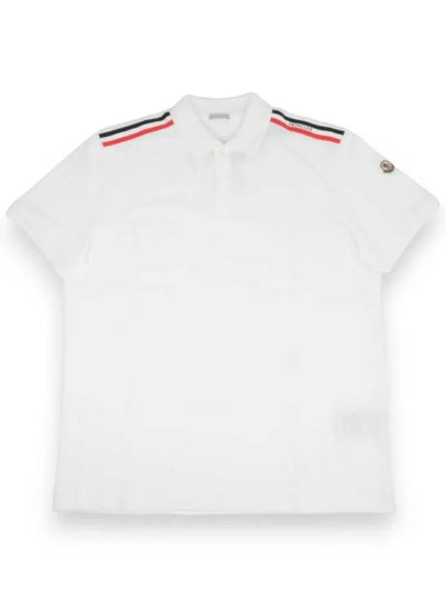 Logo Patch Tricolor Polo T-Shirt White 8A00020 89A16 002 - MONCLER - BALAAN 2