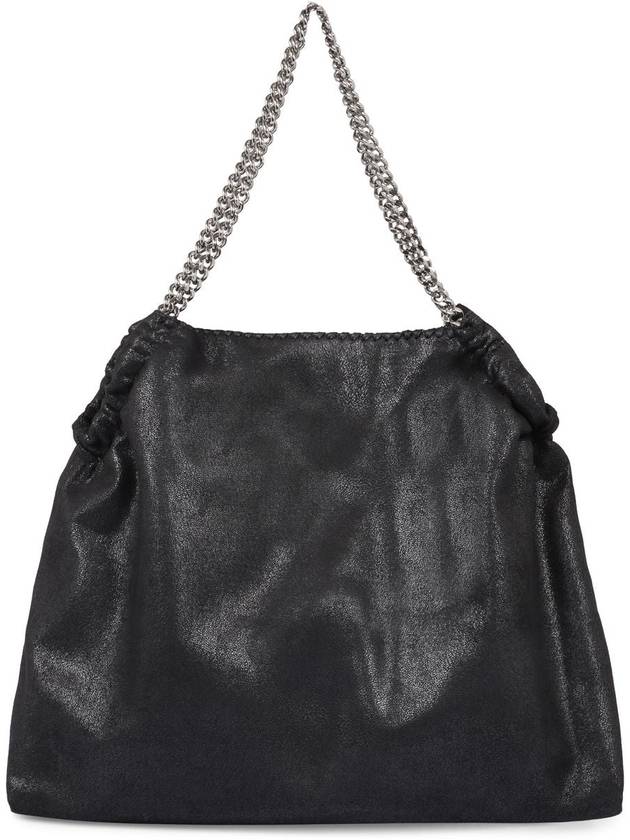 Black Shoulder Bag With Diamond-Like Chain And Logo Charm On The Front In Ecoleather Woman - STELLA MCCARTNEY - BALAAN 3