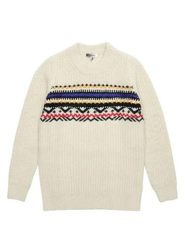 Gerald Fairisle Wool Knit Top White - ISABEL MARANT - BALAAN 2