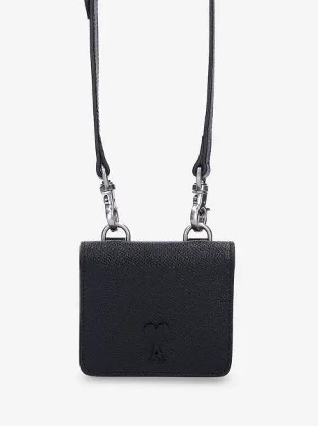 De Coeur Strap Card Holder Black USL101AL0036001 - AMI - BALAAN 1