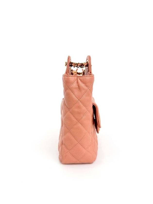 Women s Shiny Crumpled Hobo Bag Caviar Pocket Chain Cross Shoulder Pink - CHANEL - BALAAN 4