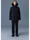 Edwardian Blue Fur Hooded Down Parka Black - MACKAGE - BALAAN 4