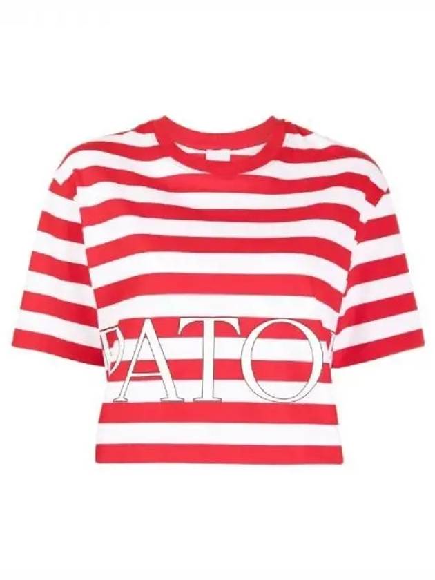 Striped crop short sleeve t shirt 270658 - PATOU - BALAAN 1