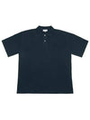 Bold Fox Head Patch Oversized Polo Shirt Navy - MAISON KITSUNE - BALAAN 6