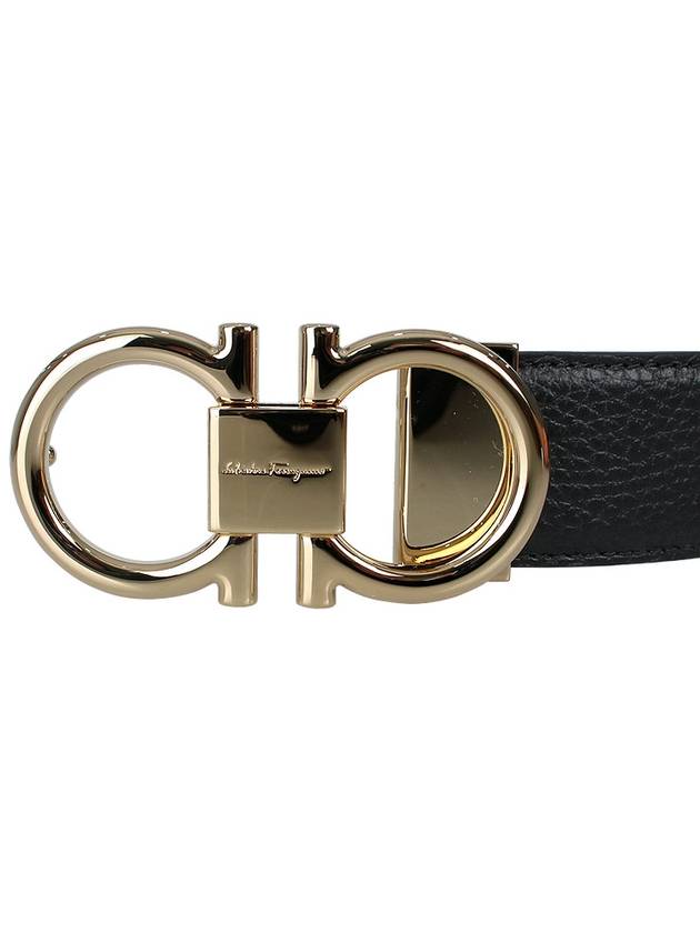 Gancini Reversible Adjustable Calfskin Leather Belt Black Brown - SALVATORE FERRAGAMO - BALAAN 6