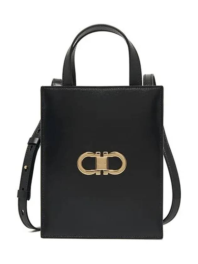 Mini Tote Bag Black - SALVATORE FERRAGAMO - BALAAN 3