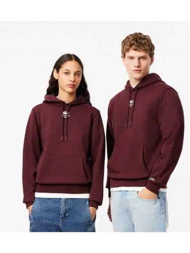 Casual hooded sweatshirt burgundy - LACOSTE - BALAAN 1