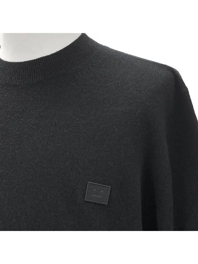 Face Patch Crew Neck Knit Top Black - ACNE STUDIOS - BALAAN 4