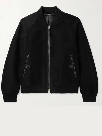 Men's Cotton Bomber Jacket Black - TOM FORD - BALAAN 2